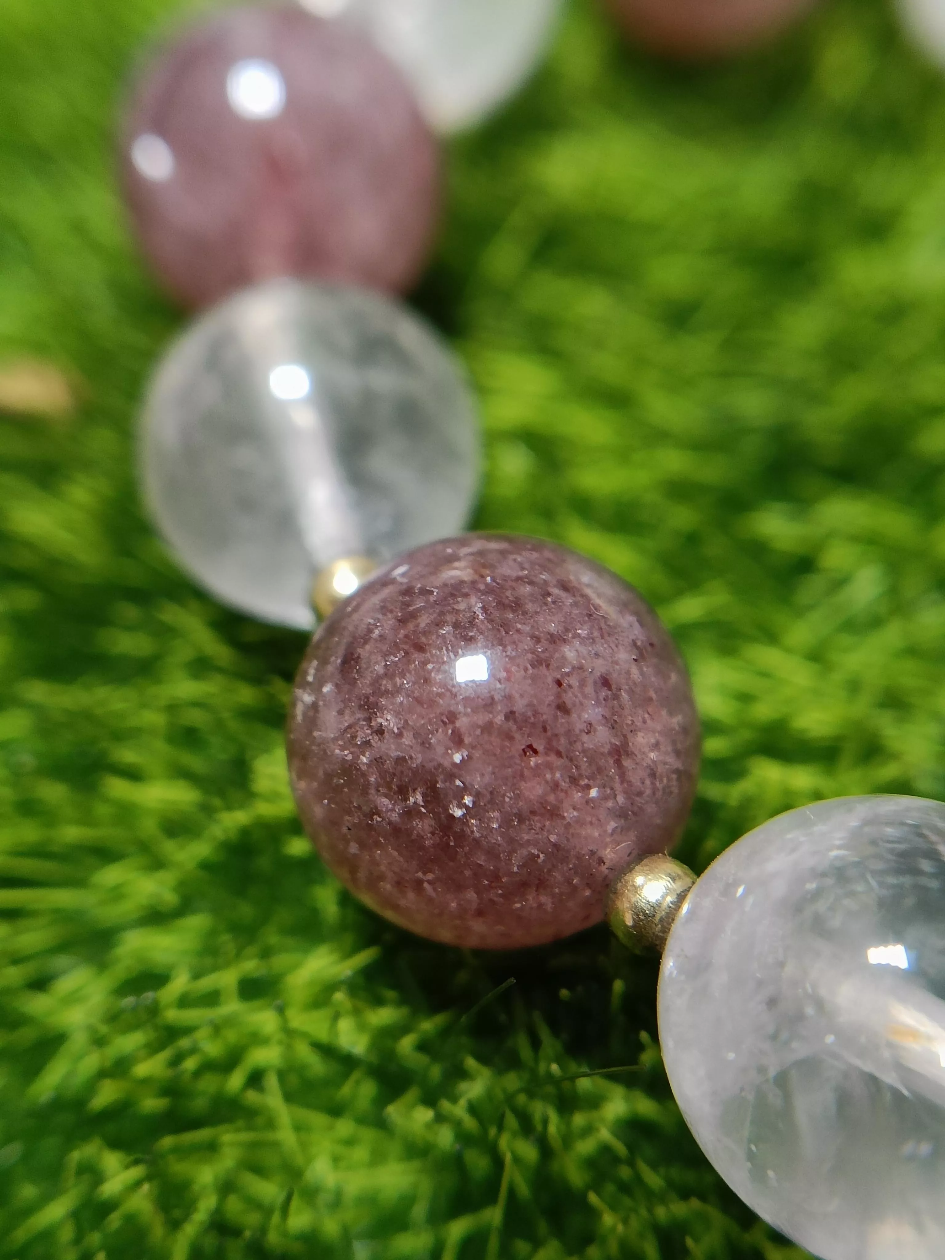 草莓晶_粉晶設計手鏈(手圍偏小）