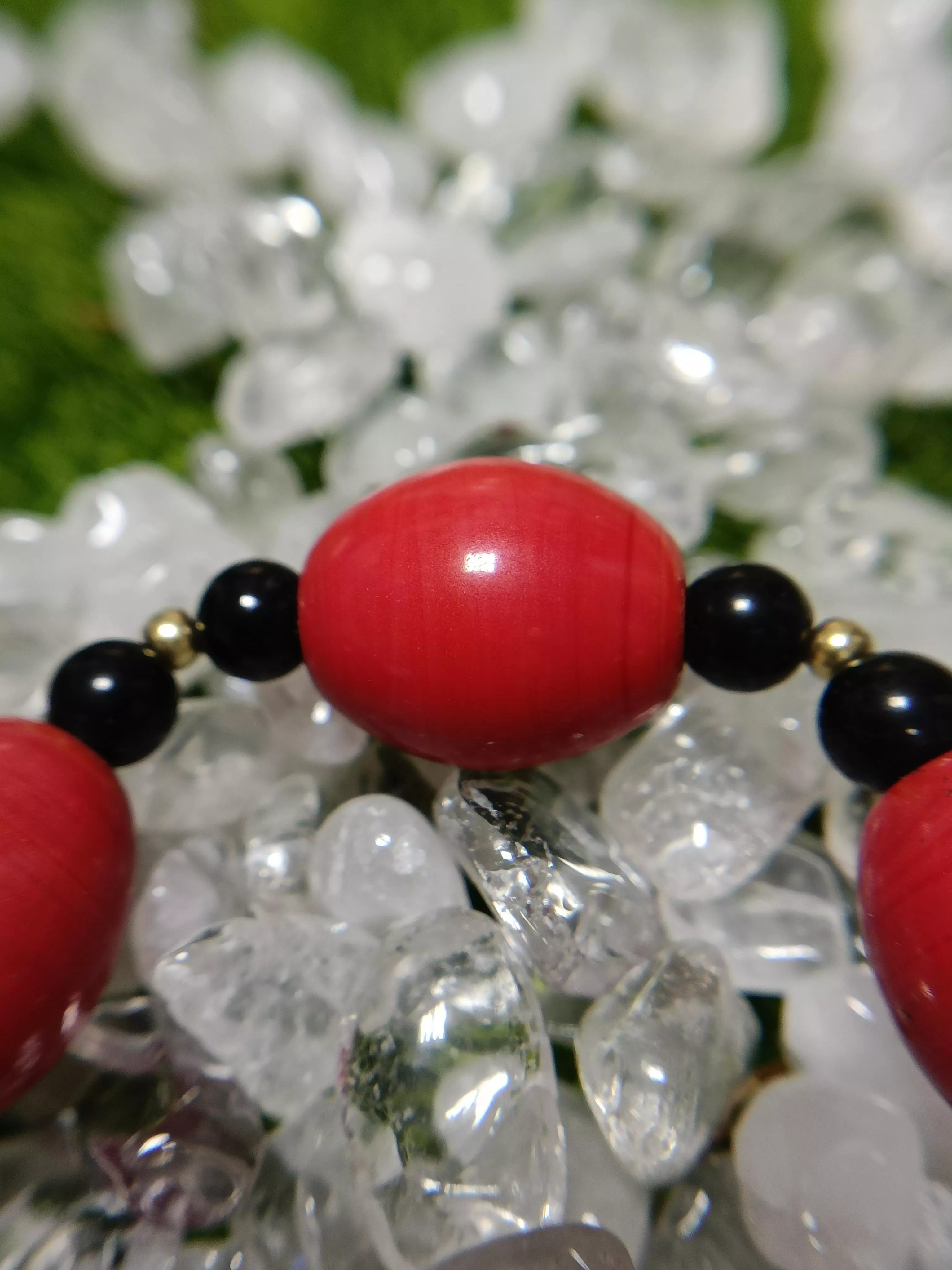 彩虹黑曜&瑪瑙設計手鏈