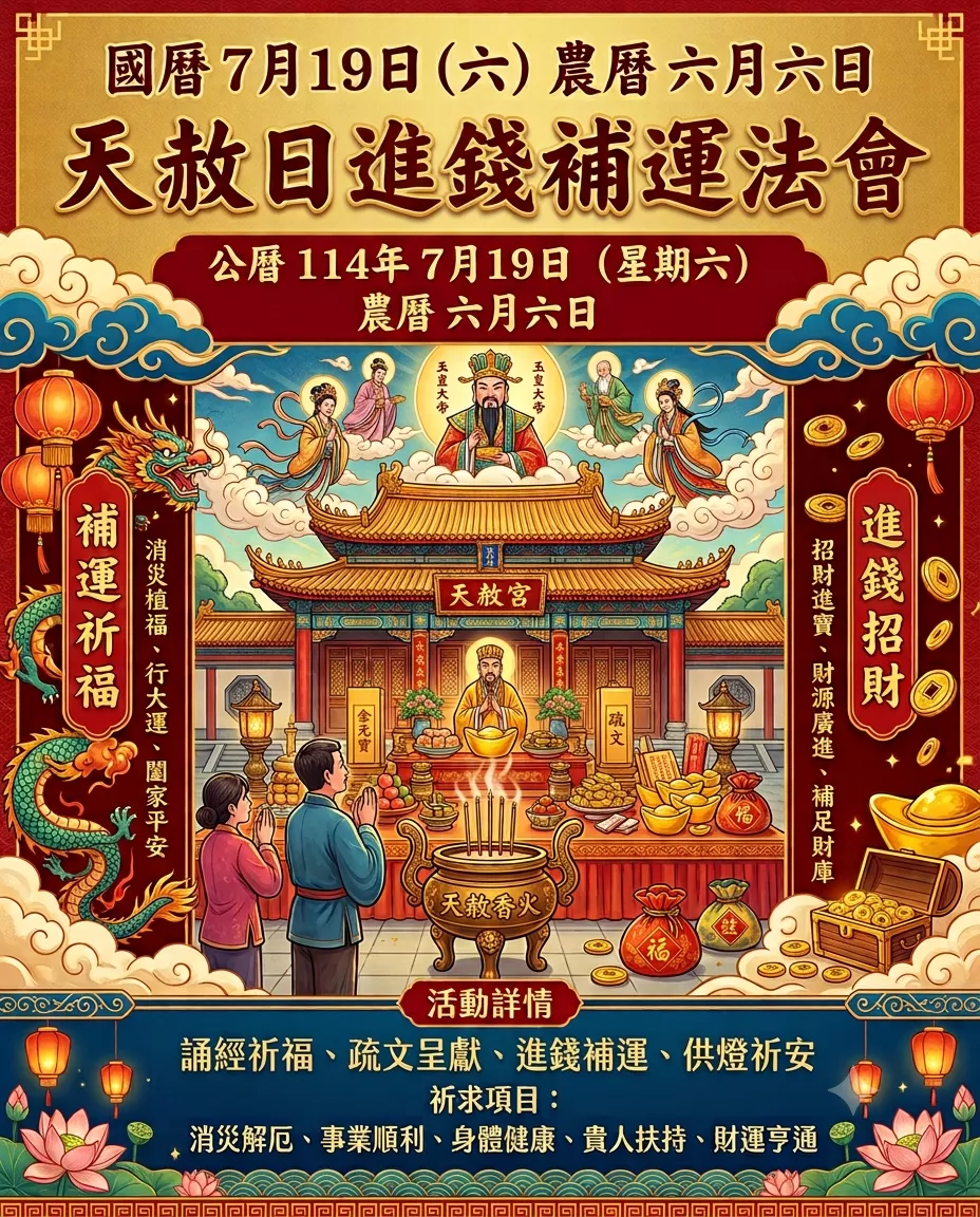 【法會科儀・正統道法】天赦日補運補財