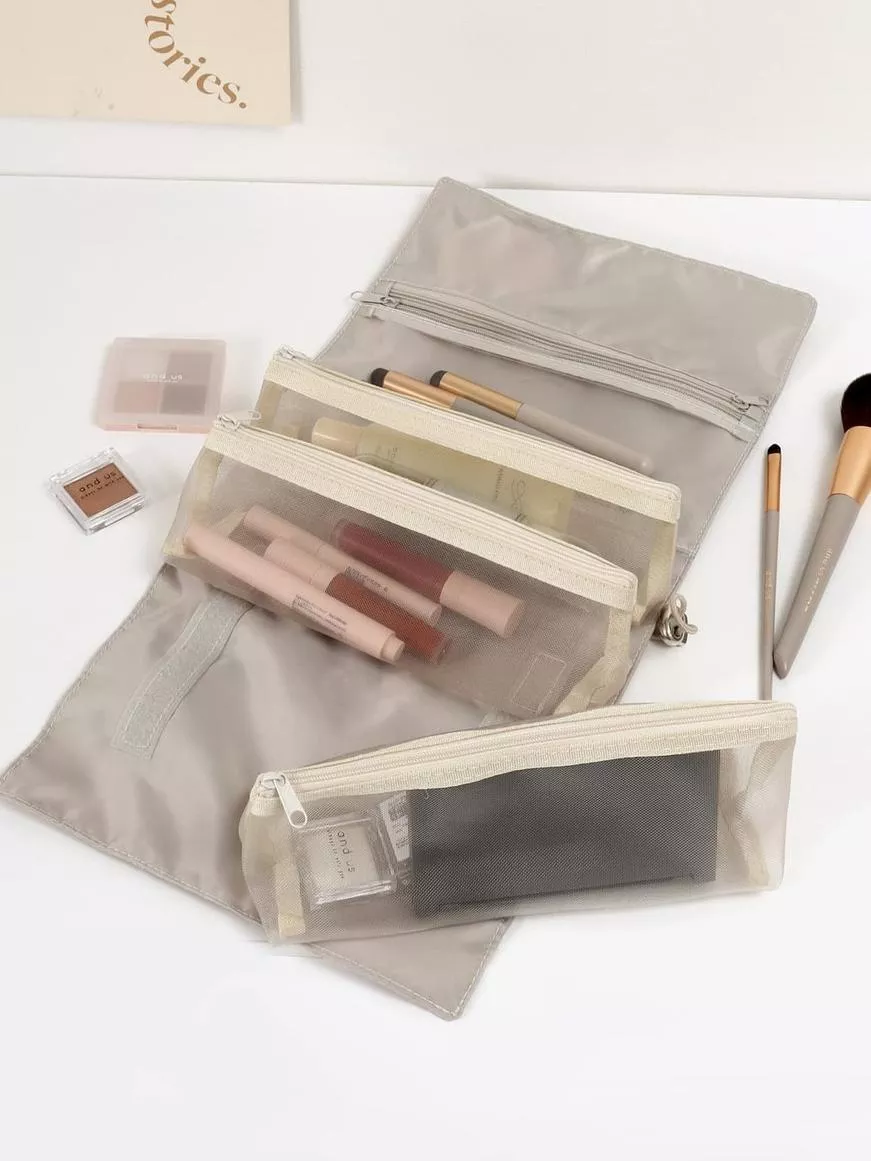 3COINS✈日本代購✈可拆式小袋化妝包｜可分類化妝品、可拆卸、收納方便｜化妝人必備