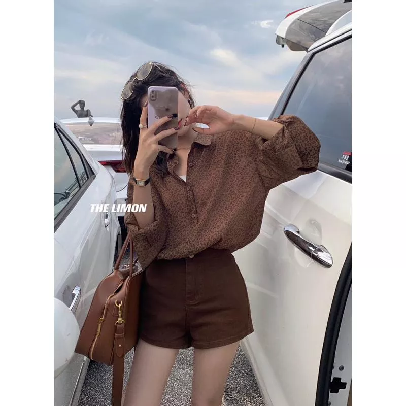 低調豹紋長袖襯衫（預購）