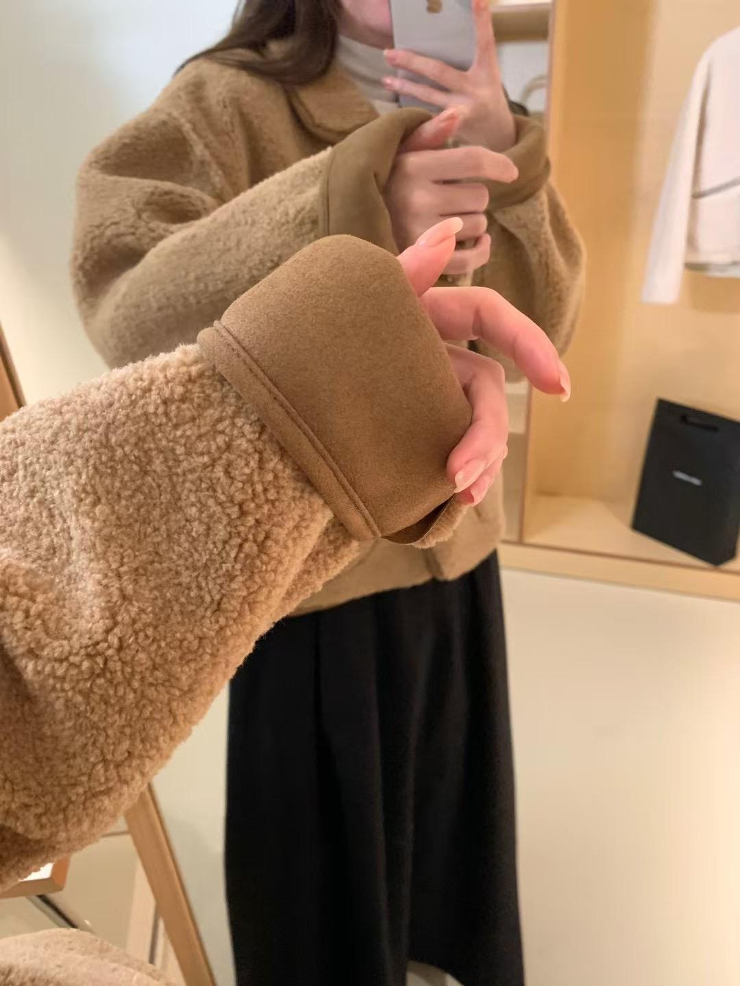 QQ小熊羔羊毛翻領外套（預購）