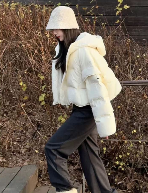 可拆袖澎澎鴨絨外套