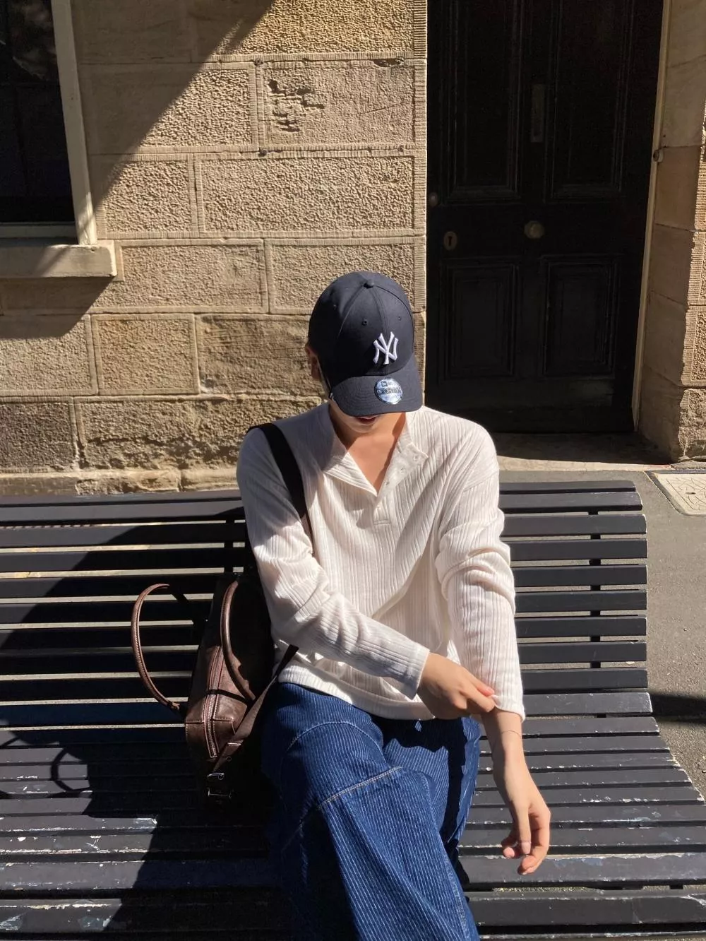 NJ29 波希米亞Y2K 亨利領針織衫