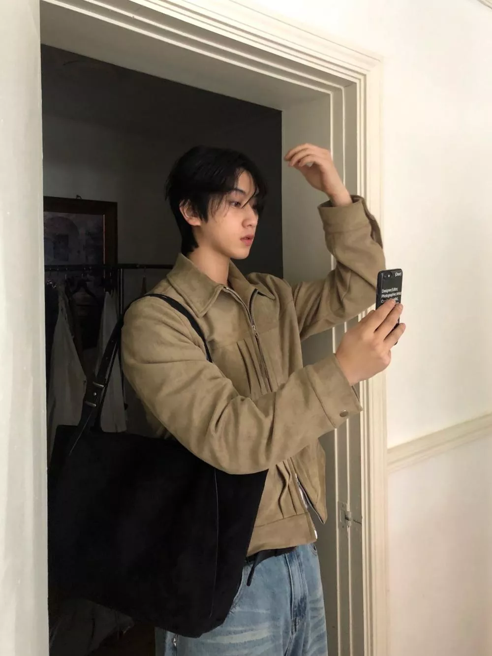 NK12_ 固定麂皮 短板夾克