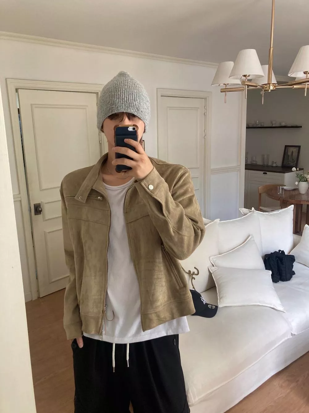 NI19 馬德里毛毯 麂皮夾克