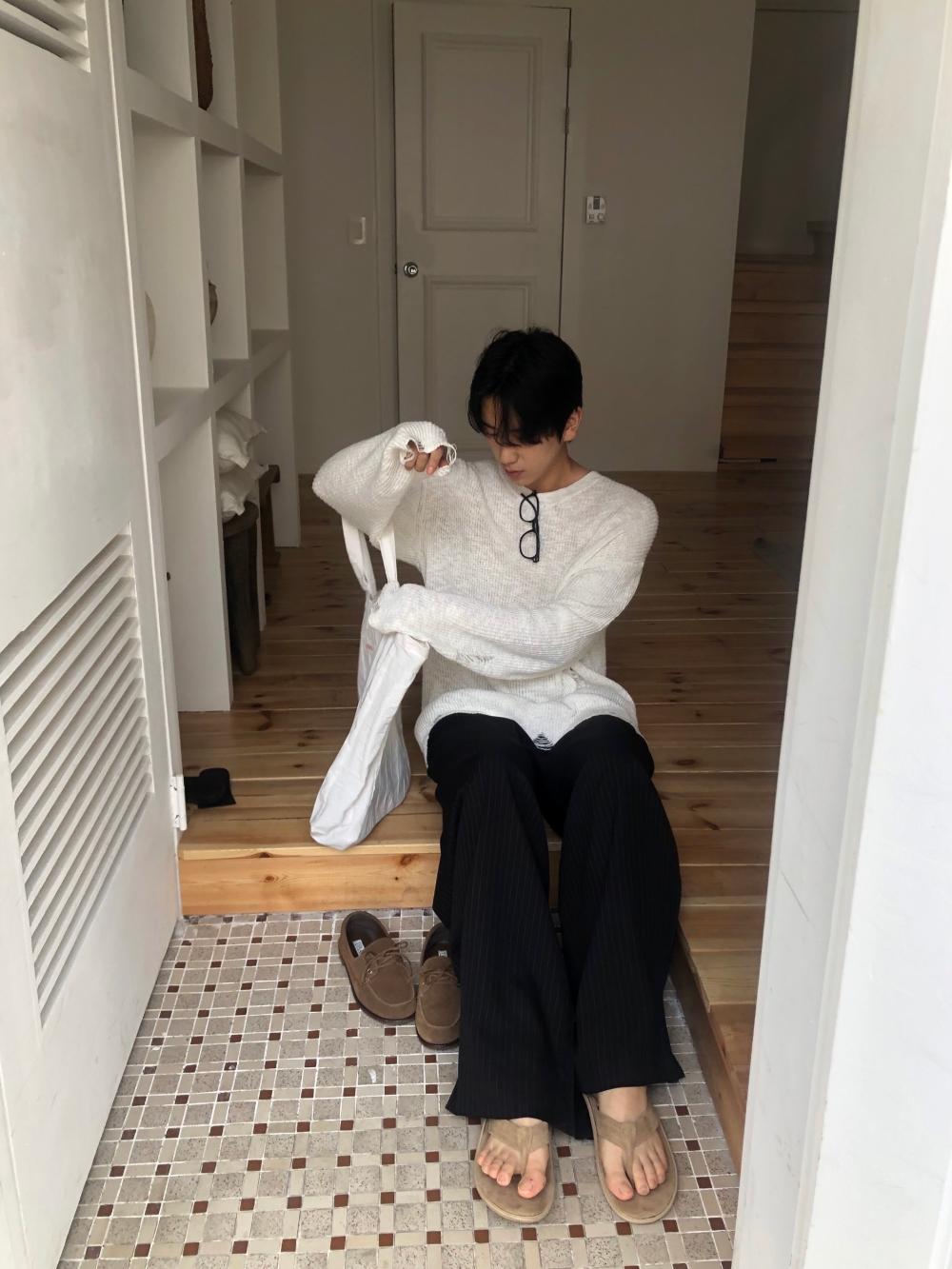 NJ07 時尚裁縫 細條紋氣球長褲