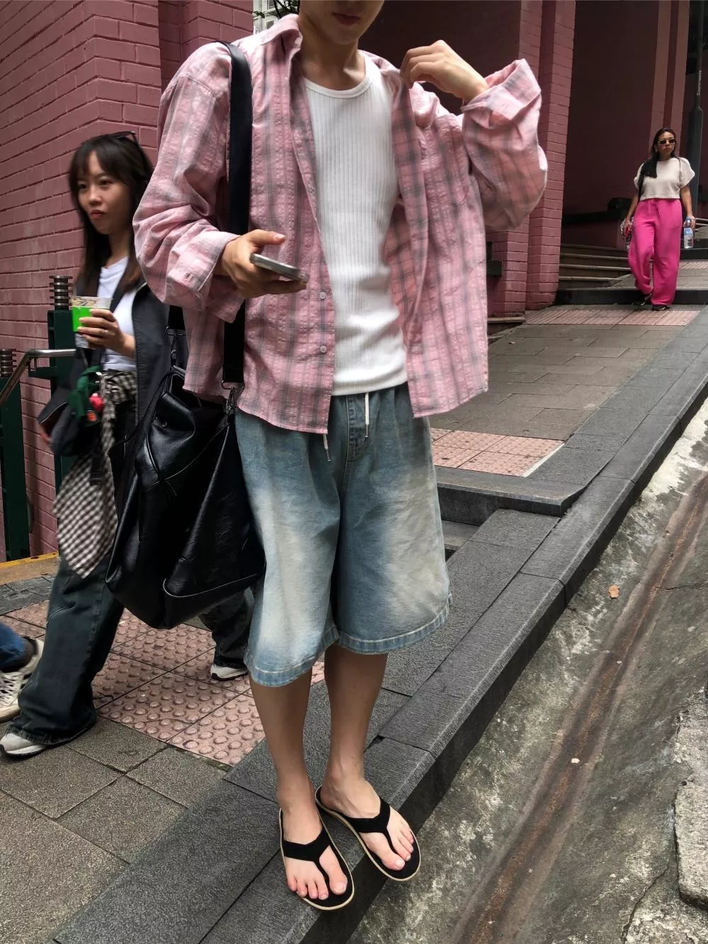 NL13 百慕達刷色 步行牛仔短褲