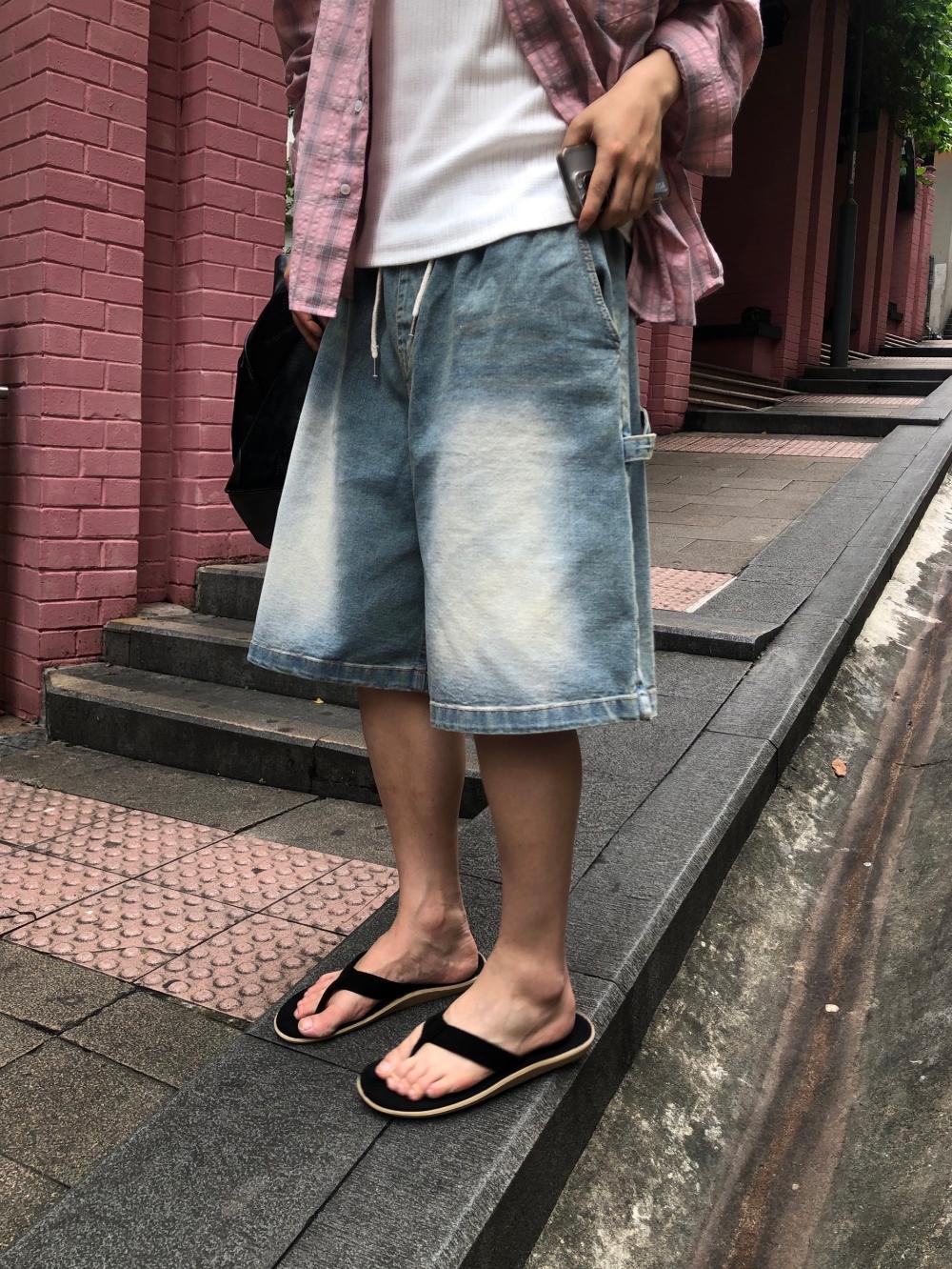 NL13 百慕達刷色 步行牛仔短褲
