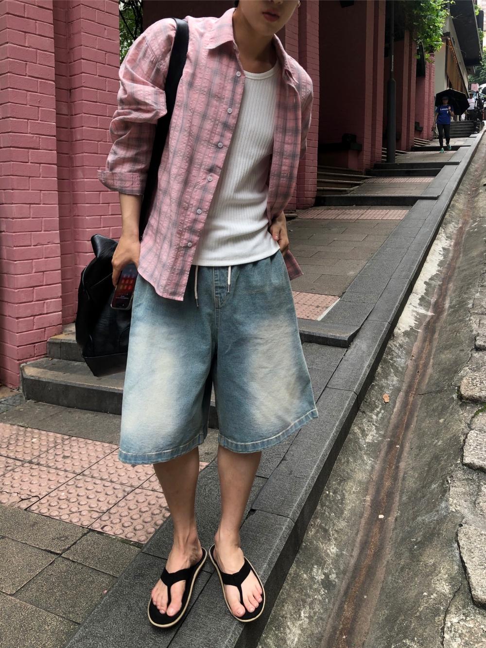 NL13 百慕達刷色 步行牛仔短褲