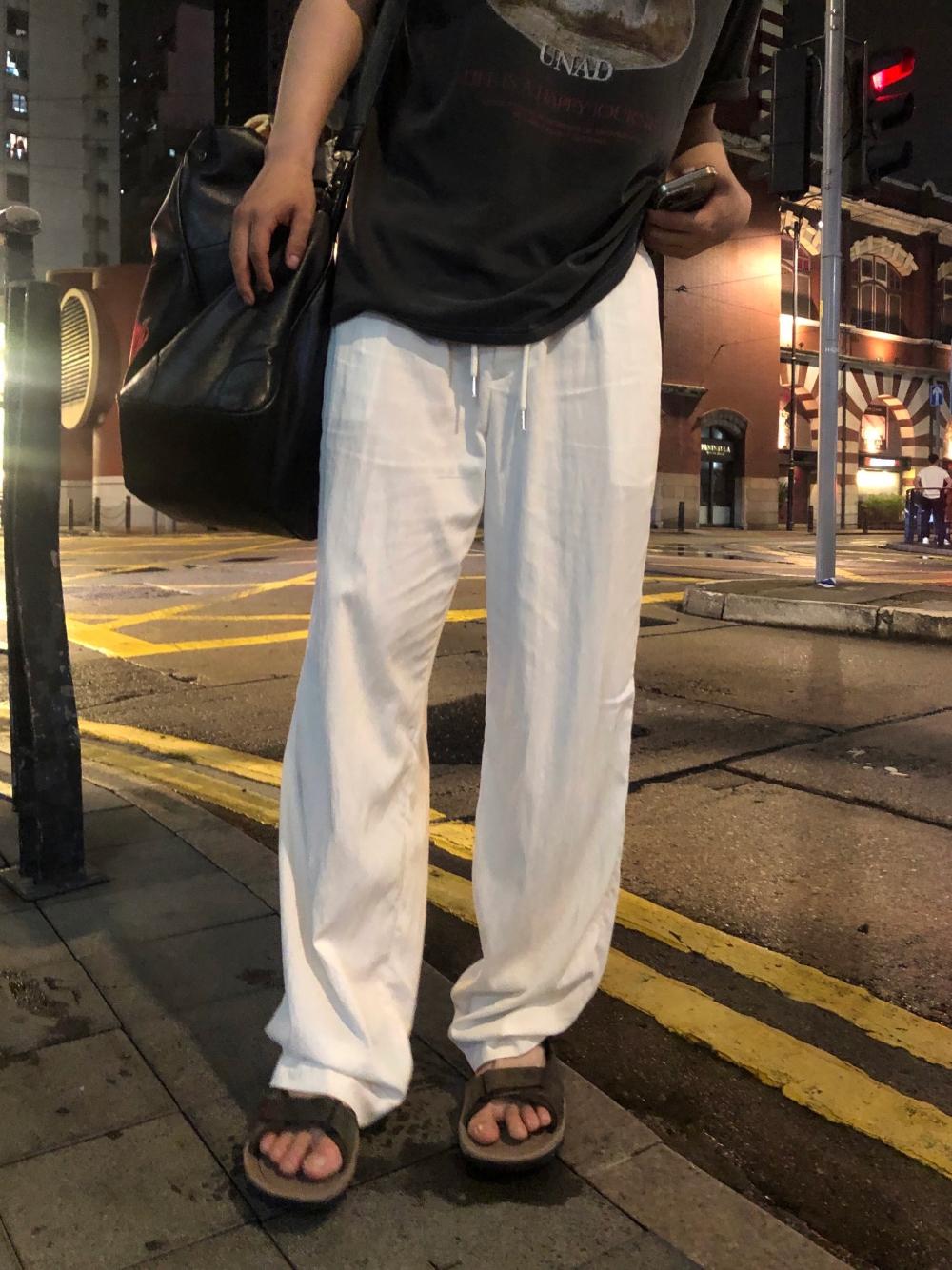 NL15 日系簡約 夏季休閒闊腿褲