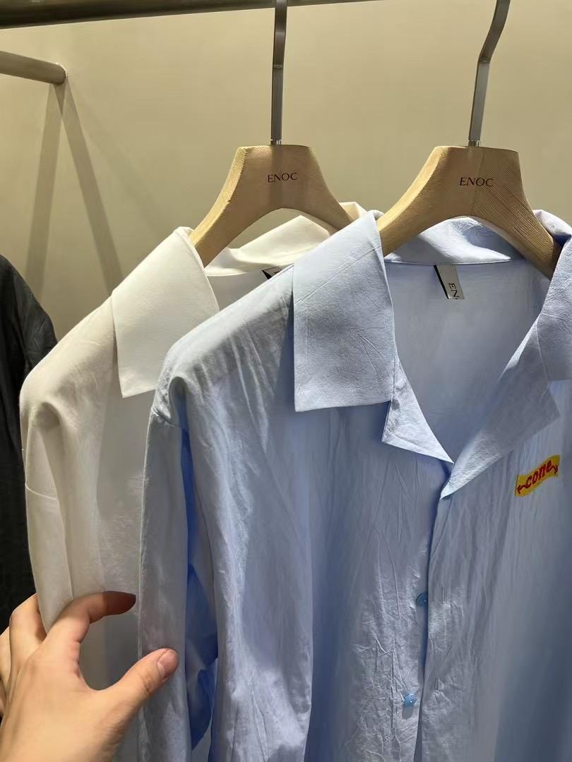 NL24 短版錐形 補丁刺繡襯衫
