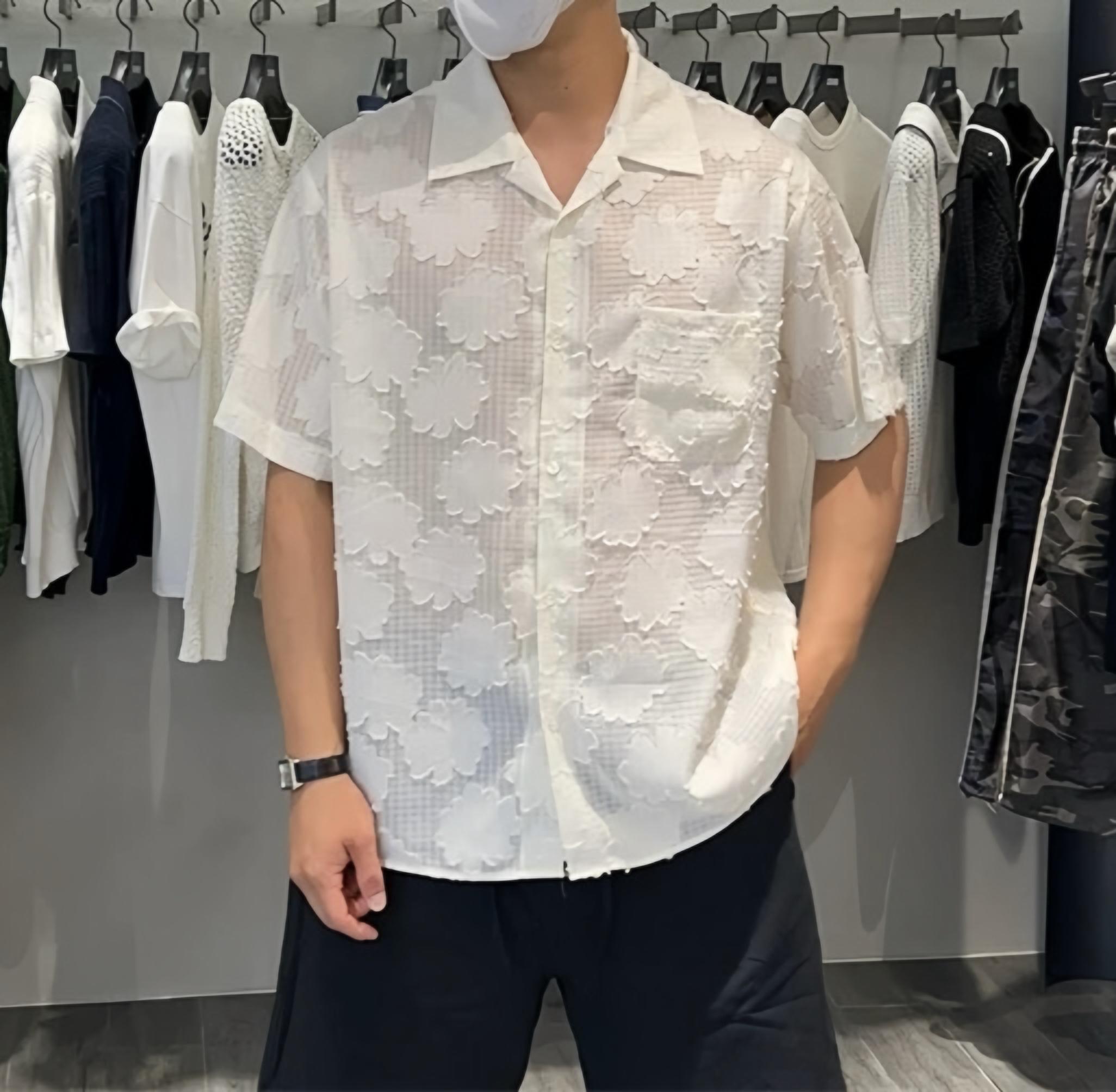 NL27 夏威夷風情 花邊簍空襯衫
