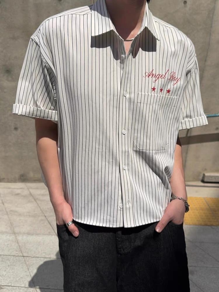 NL31 天使男孩 條紋短版襯衫