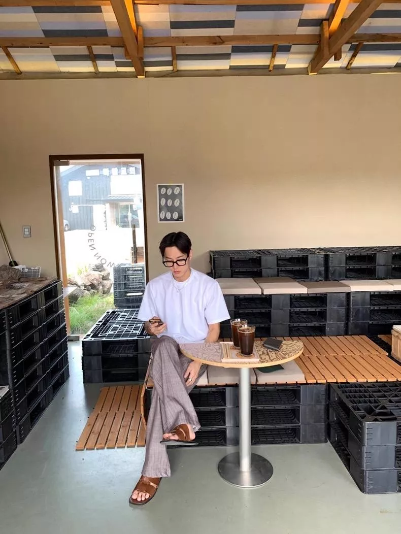 NM35_亞麻編織 牛仔鬆緊褲