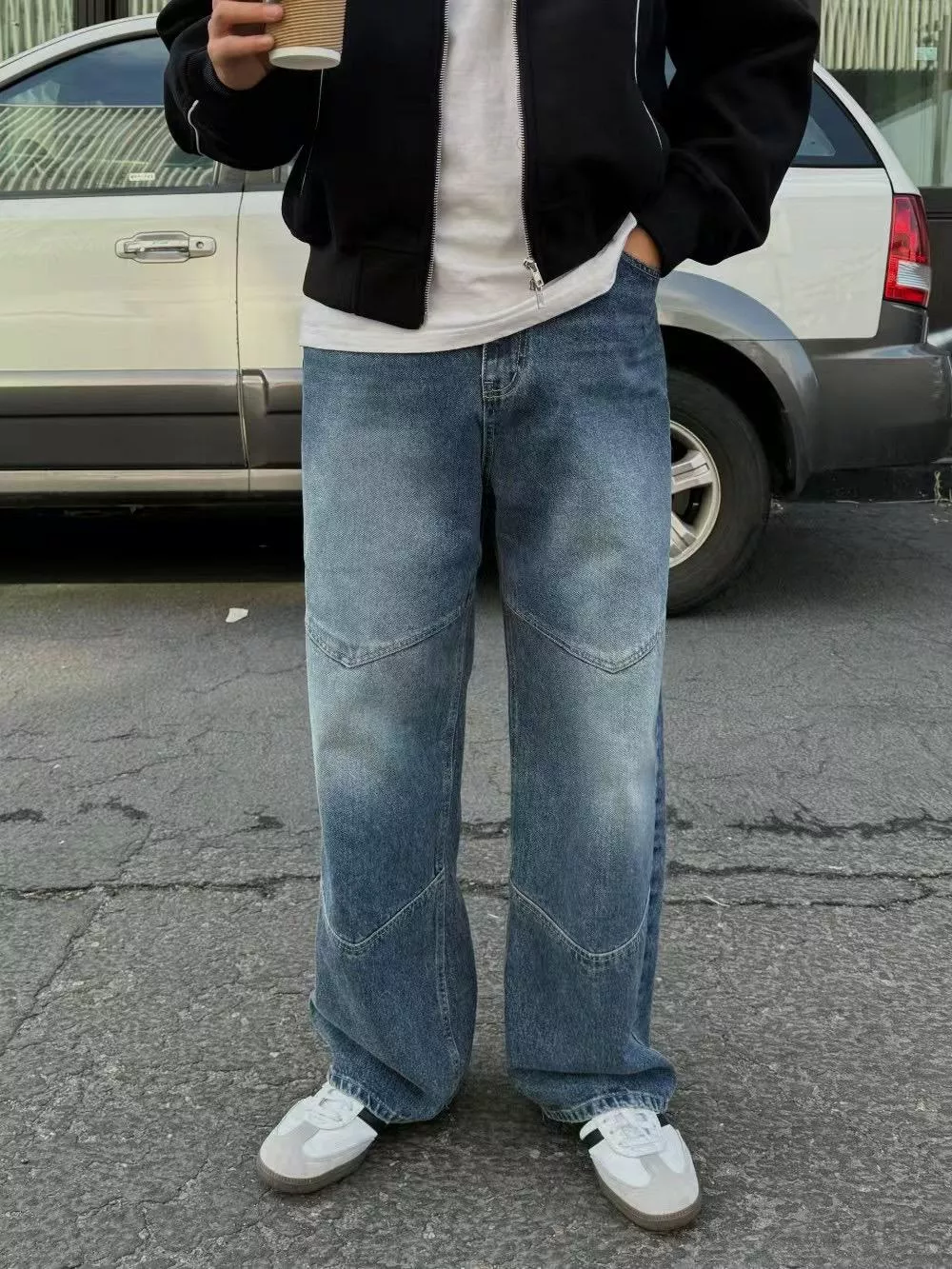 [季末檔口斷貨特賣］更顯腿長的雙箭頭西部牛仔褲