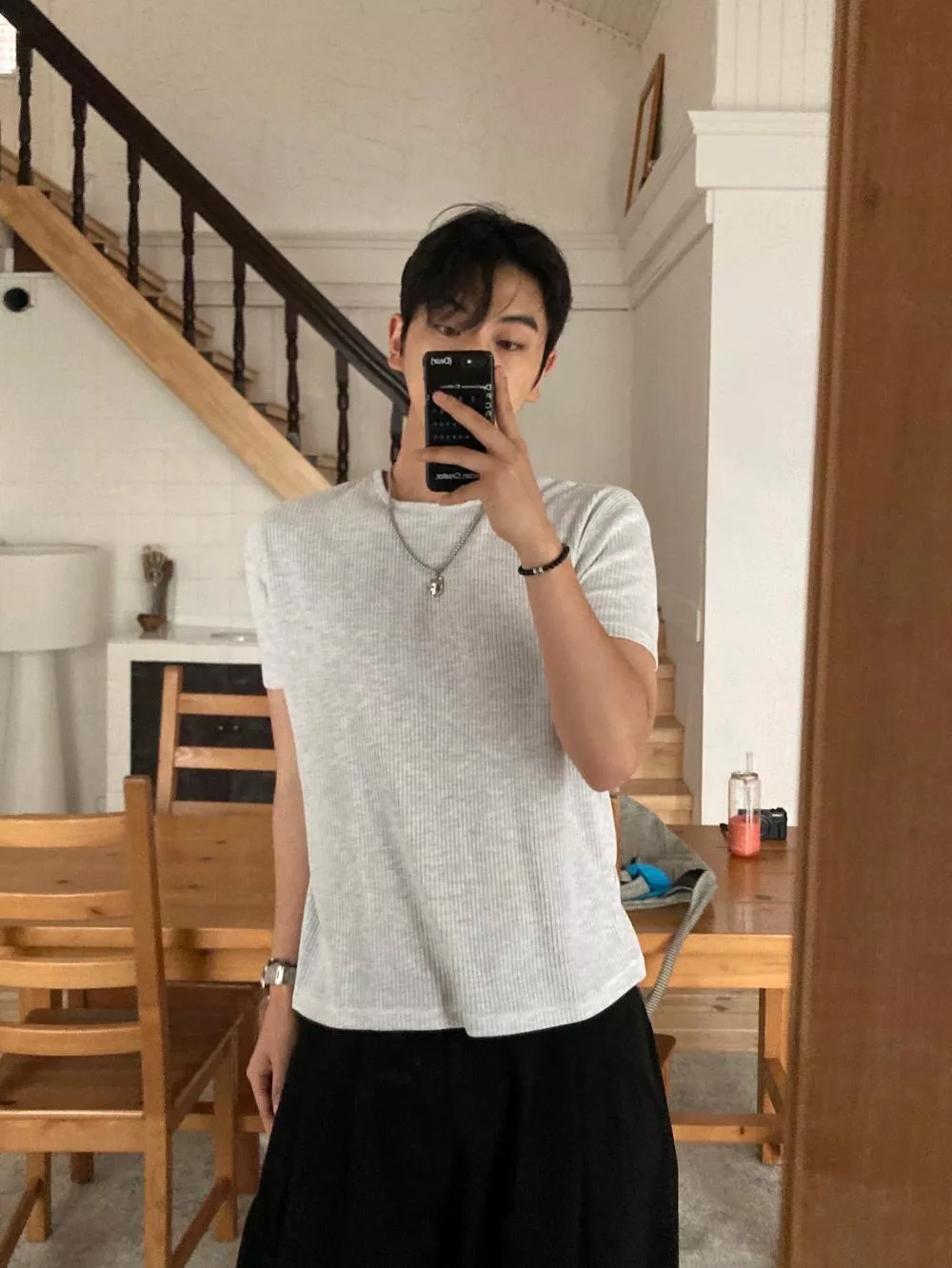 NQ13 經典華夫格 短版 muscle-fit 上衣