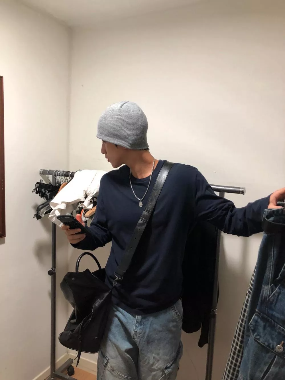 CA04_高級感配色 短版長袖上衣