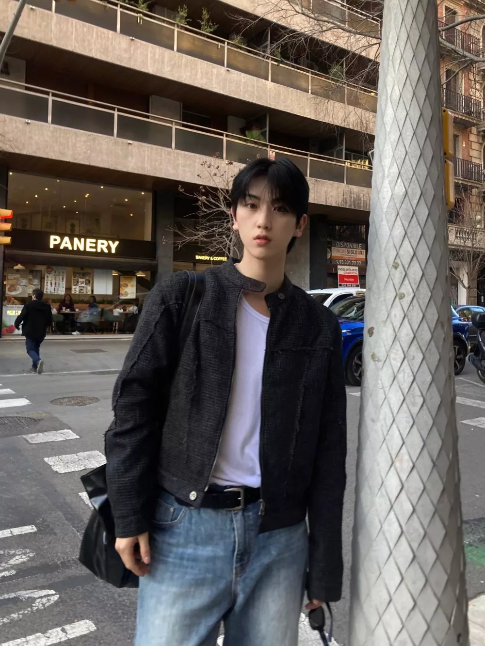 CA08_毛呢控必收 短版粗花呢夾克