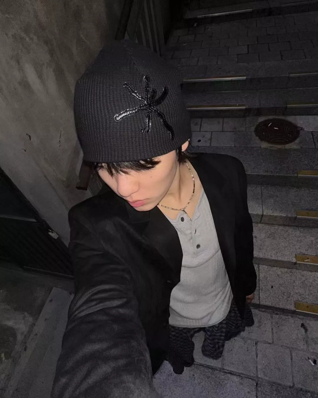 CA29_花卉 華夫格 針織帽