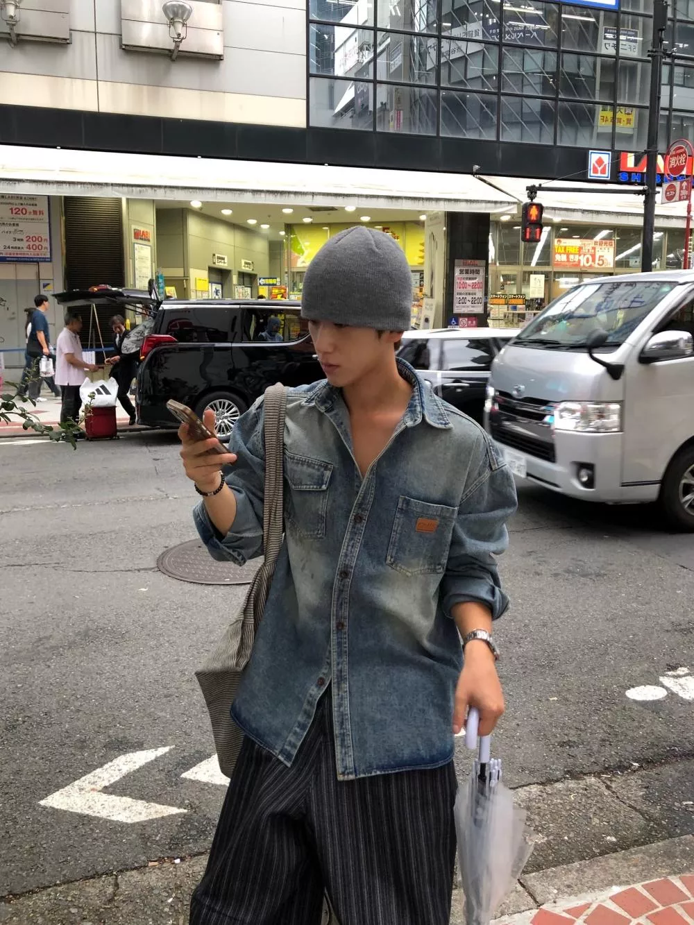 CB01_古著感 復古拼接牛仔襯衫