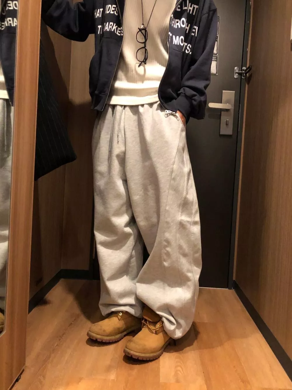 CB15_日常百搭 雙曲線落地棉褲