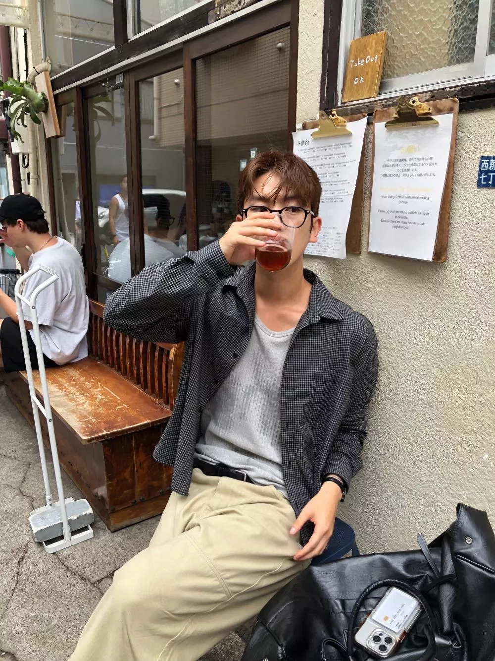 CB14_繆思細格紋 短版襯衫