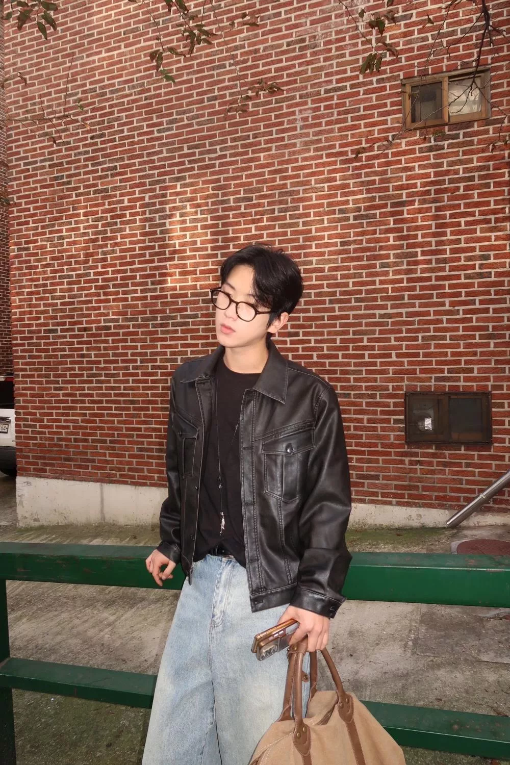 CD08_復古啞光感 口帶皮革夾克