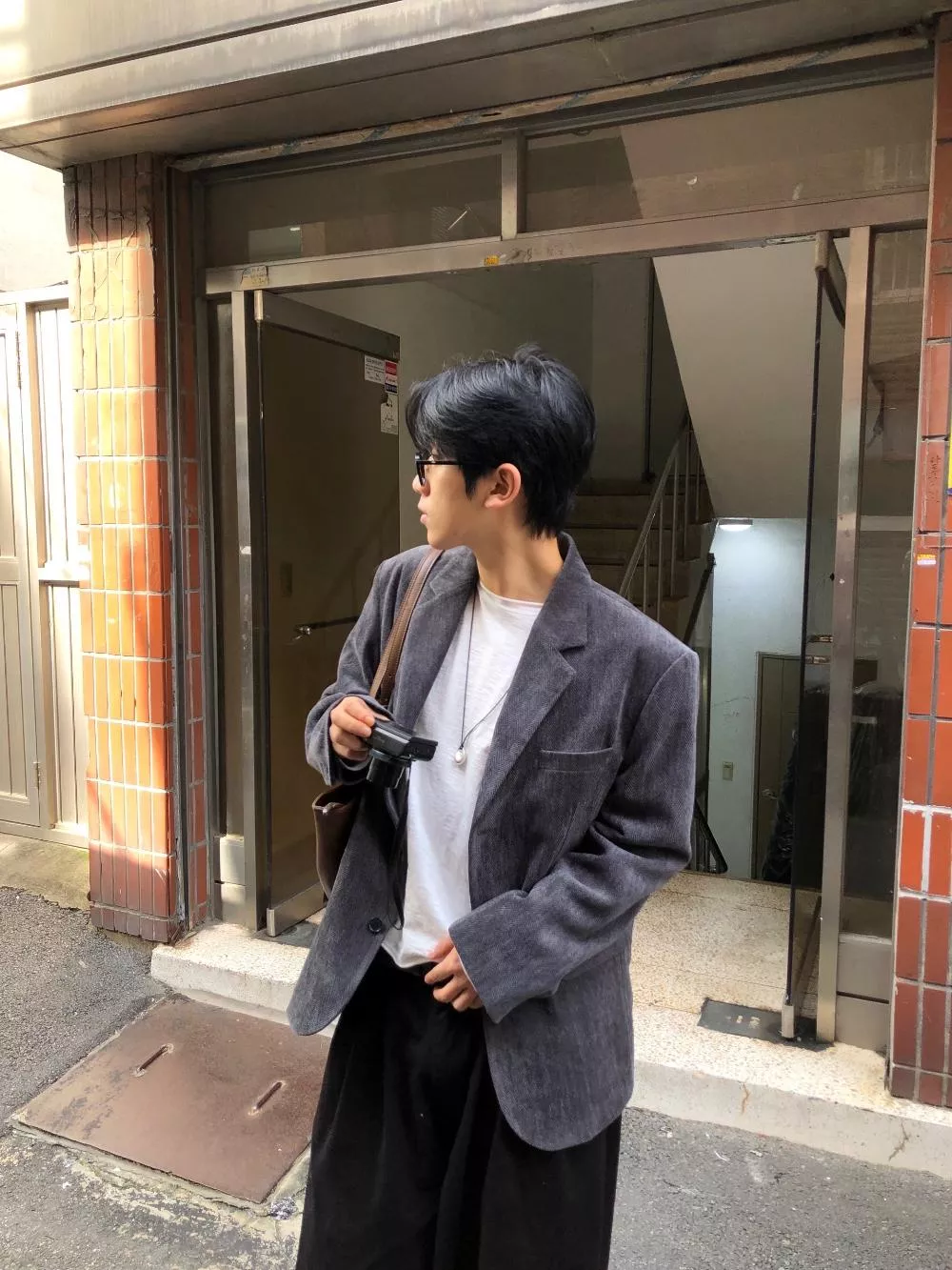 CD03_法式感性 人字紋天鵝絨 西裝夾克