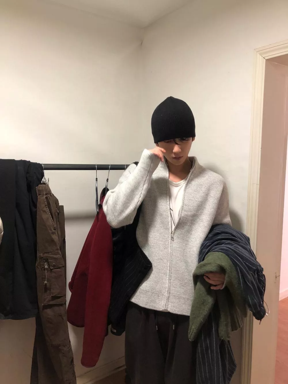 CE03_Alo會出的 簡約高級感 雨衣拉鍊針織衫