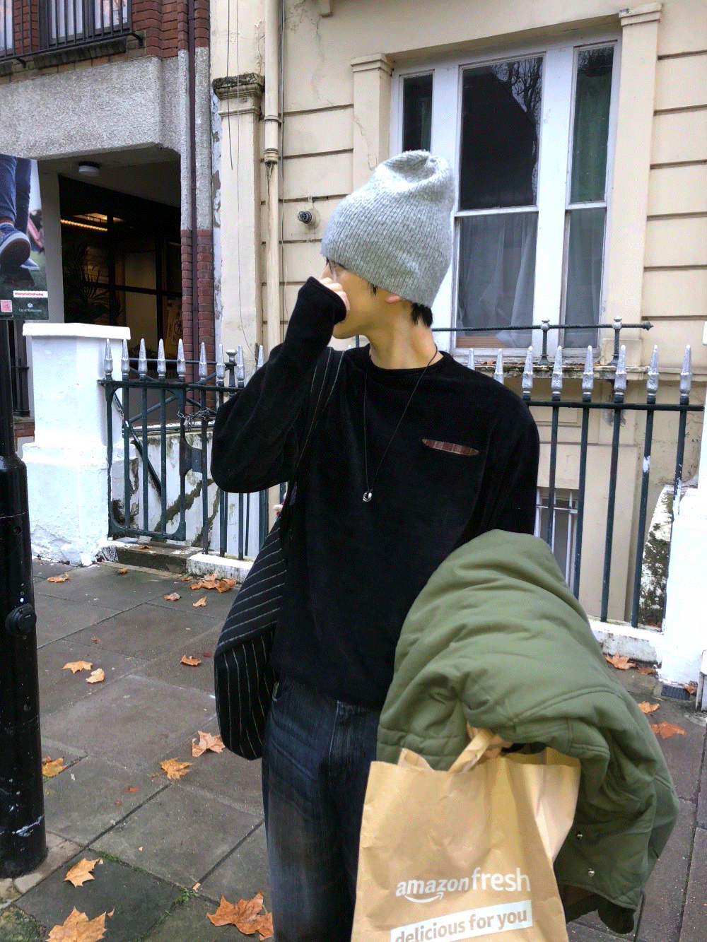 CG15_天鵝絨 格紋口袋上衣