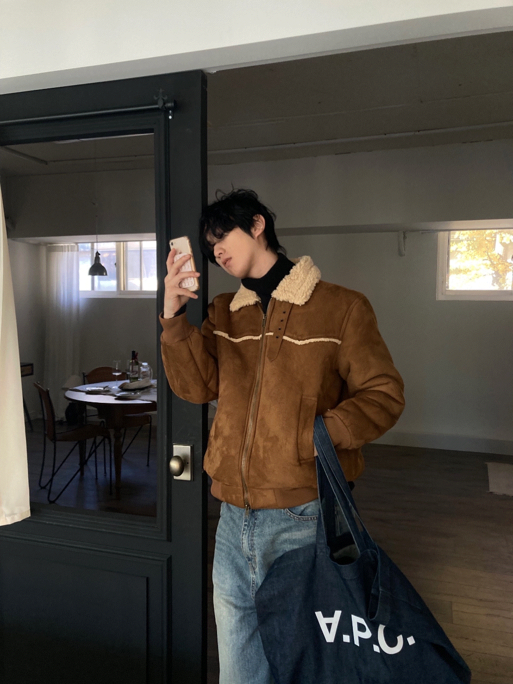 CG25_西部麂皮 羊羔毛夾克