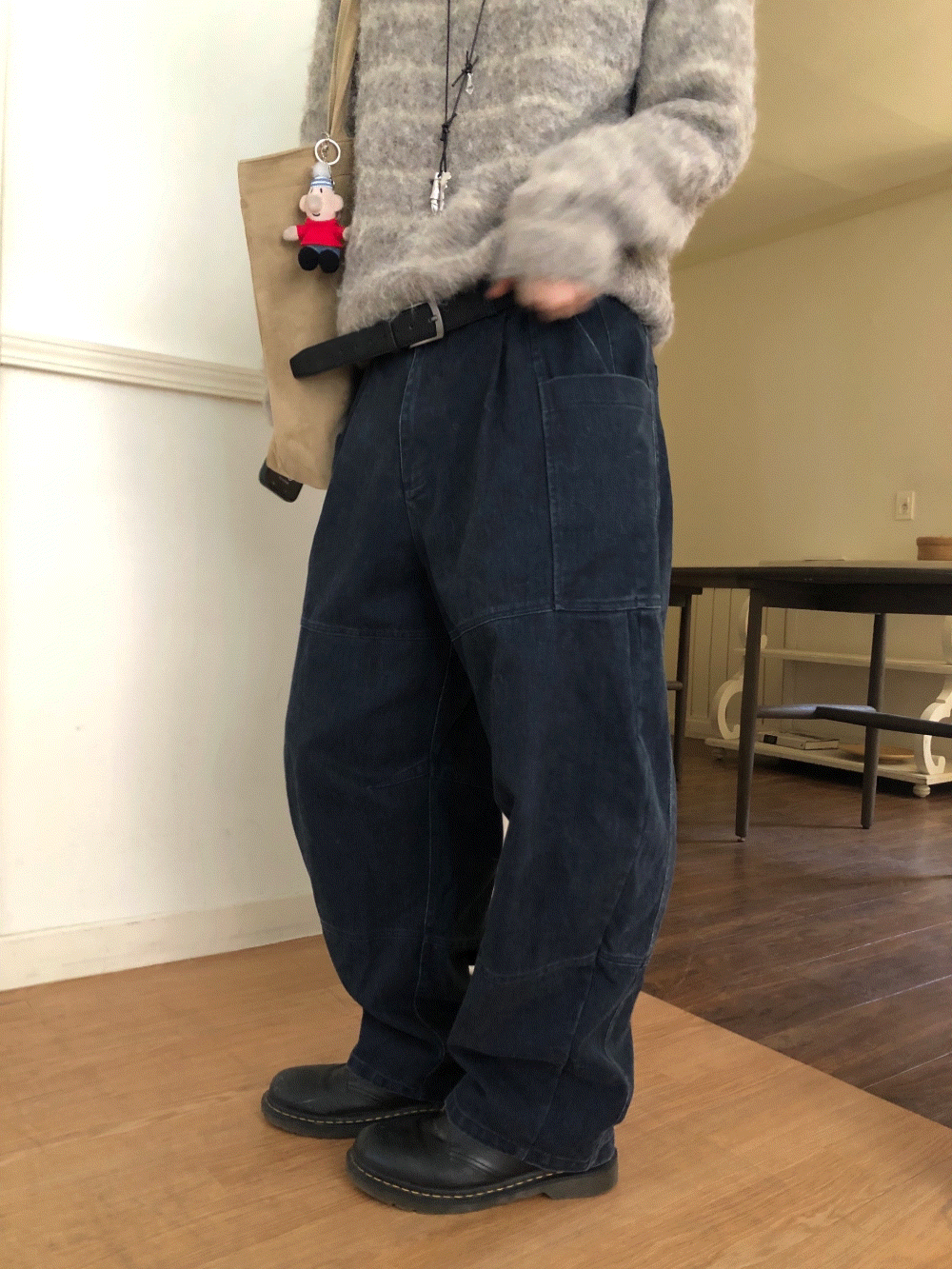 CH17_復古水洗 工裝口袋闊腿褲