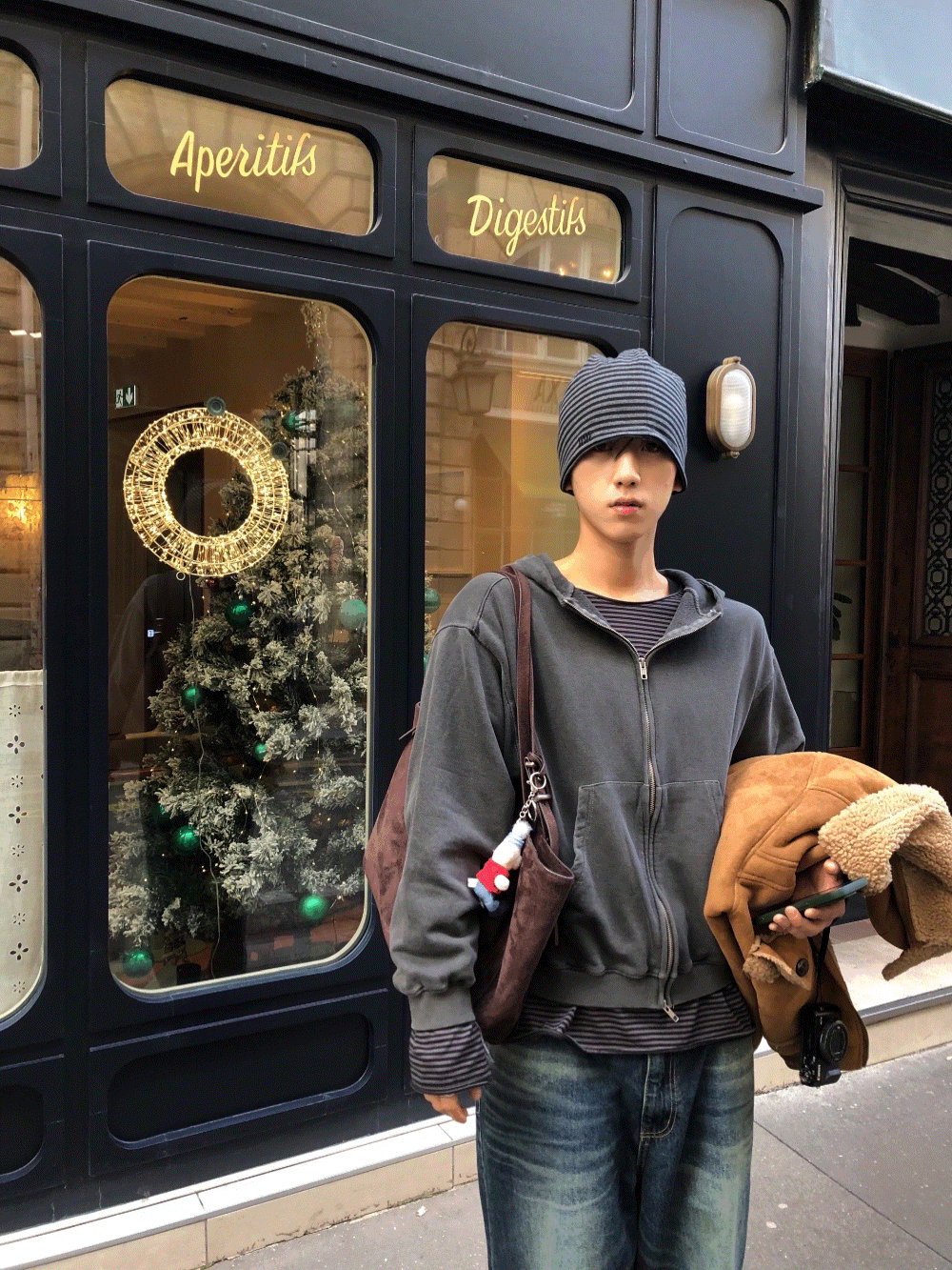 CH10_巴黎街頭 時尚刷色連帽外套