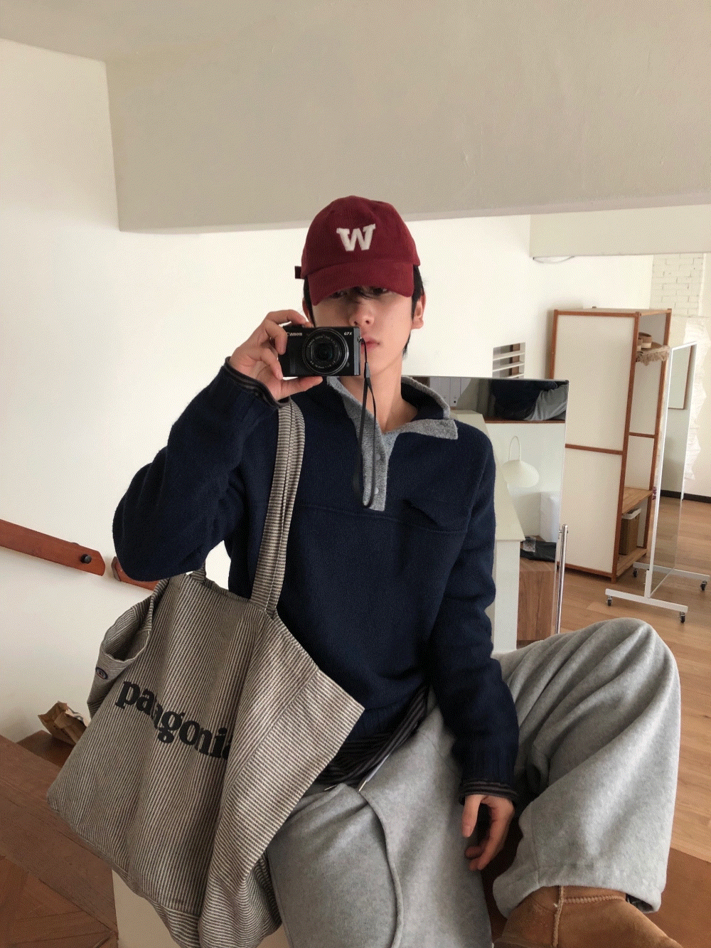 CH21_舒適半高領 針織鈕扣上衣