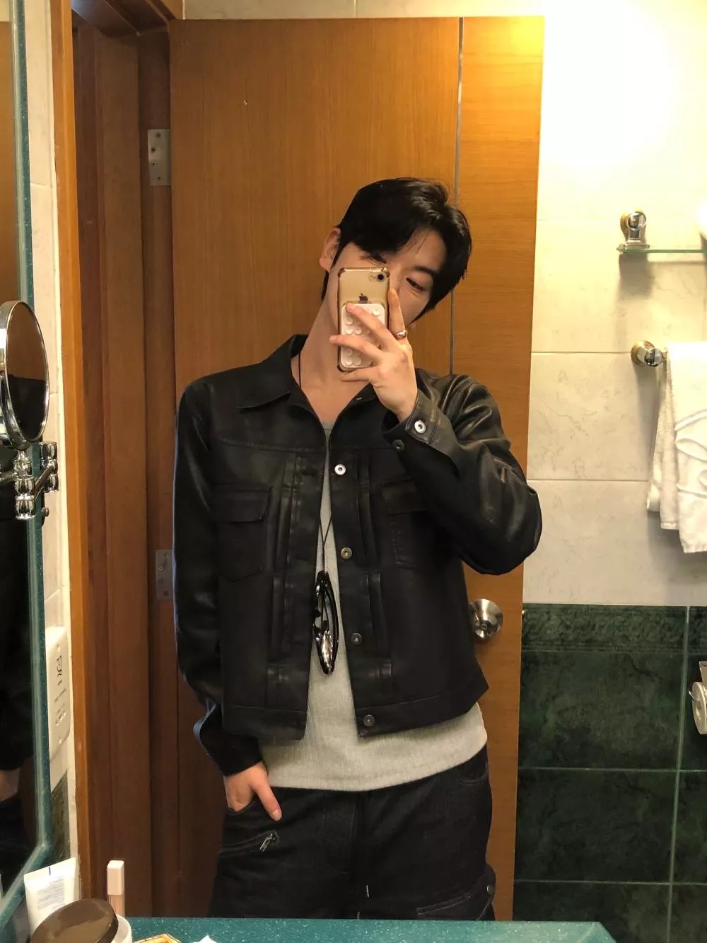 CI26_啞光貝果 皮革卡車司機夾克