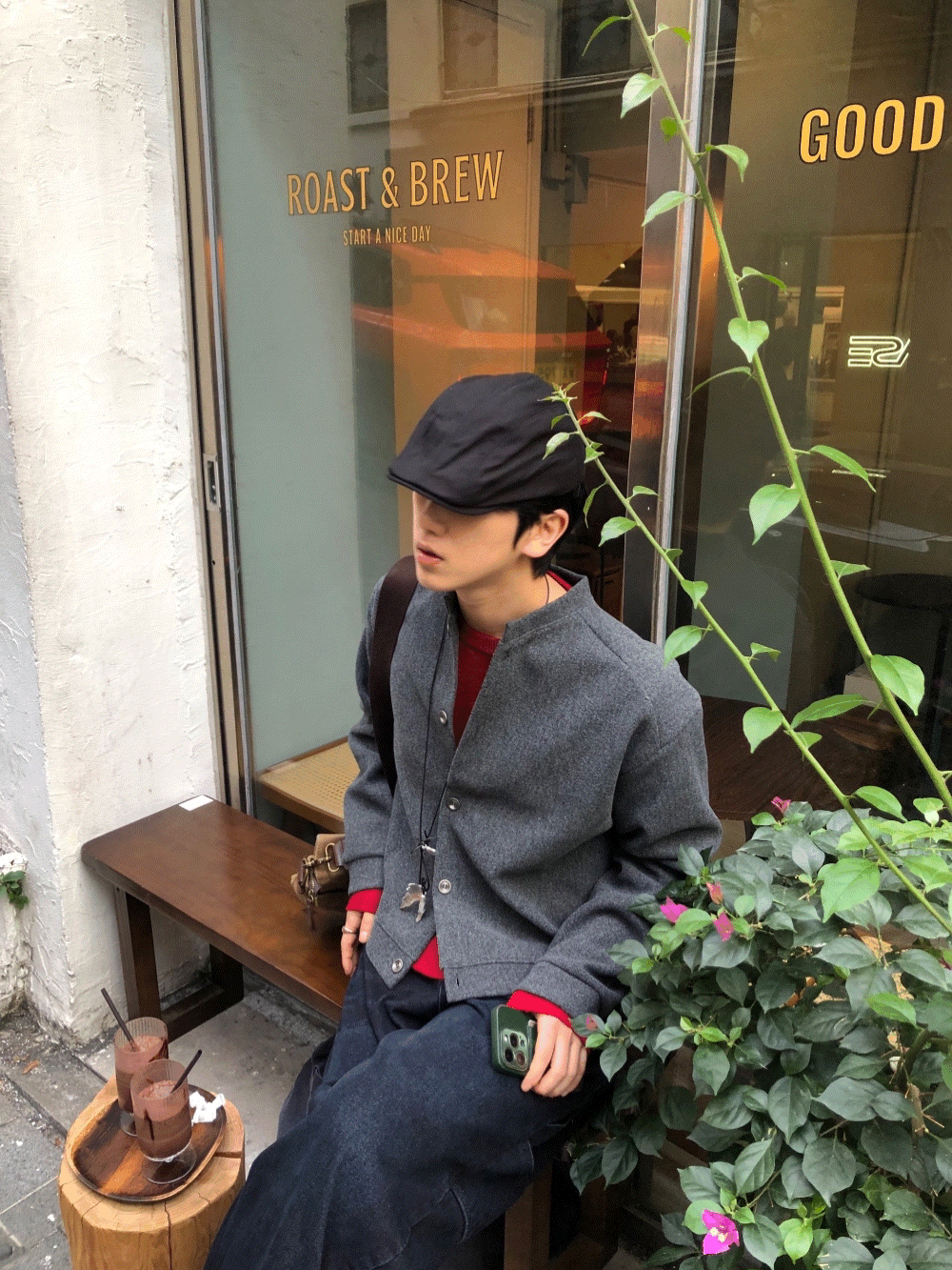 CJ08_顯肩寬的 短版羊毛開襟夾克