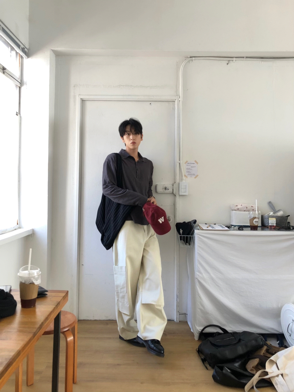 CL19_復古粗紡 石板顏料短Tee