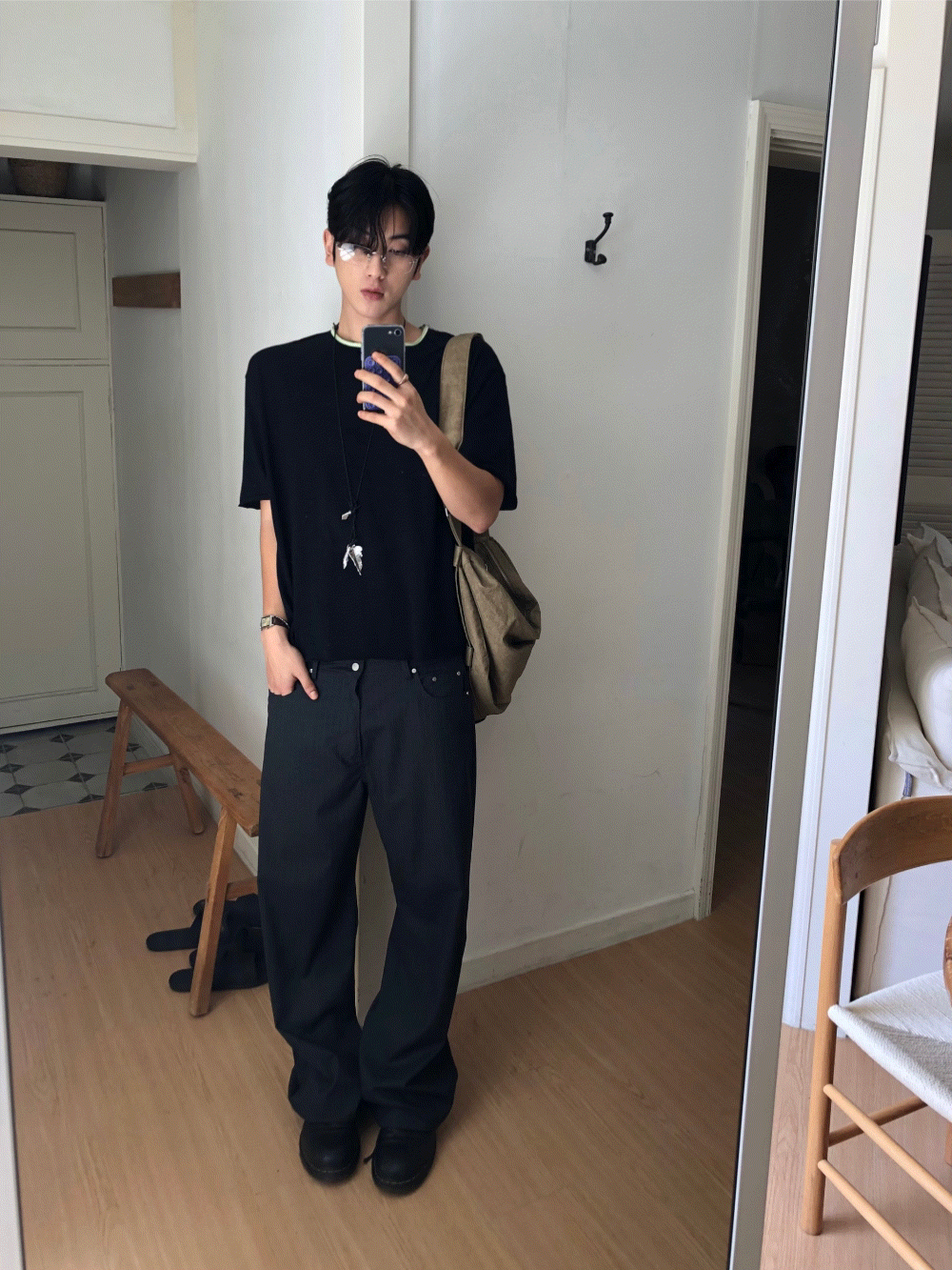 CL22_復古石板 拼色短Tee