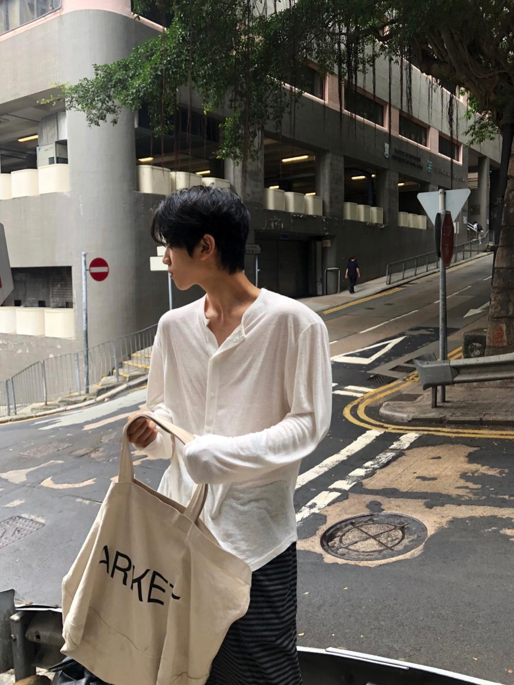 CL04 透氣亞麻 圓領開衫上衣