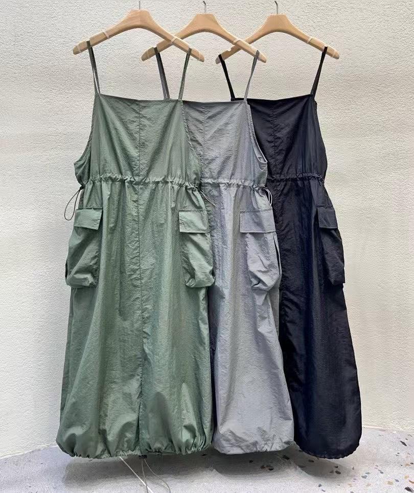 尼龍大口袋工裝裙