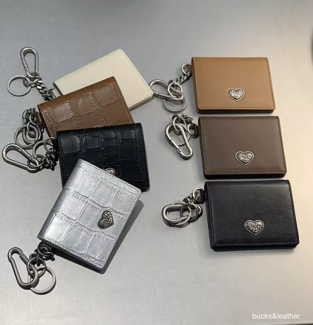 韓國bucks&leather牛皮金屬愛心卡夾包