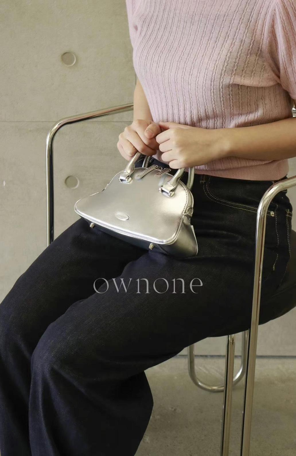 韓國ownone真皮亮面貝殼包