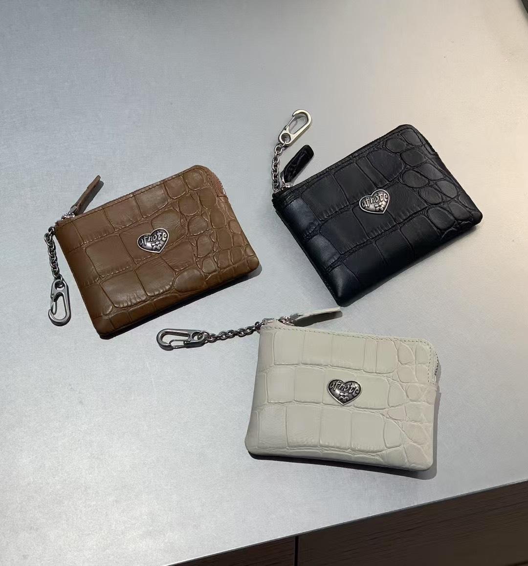 韓國bucks&leather 真皮掛鍊零錢包