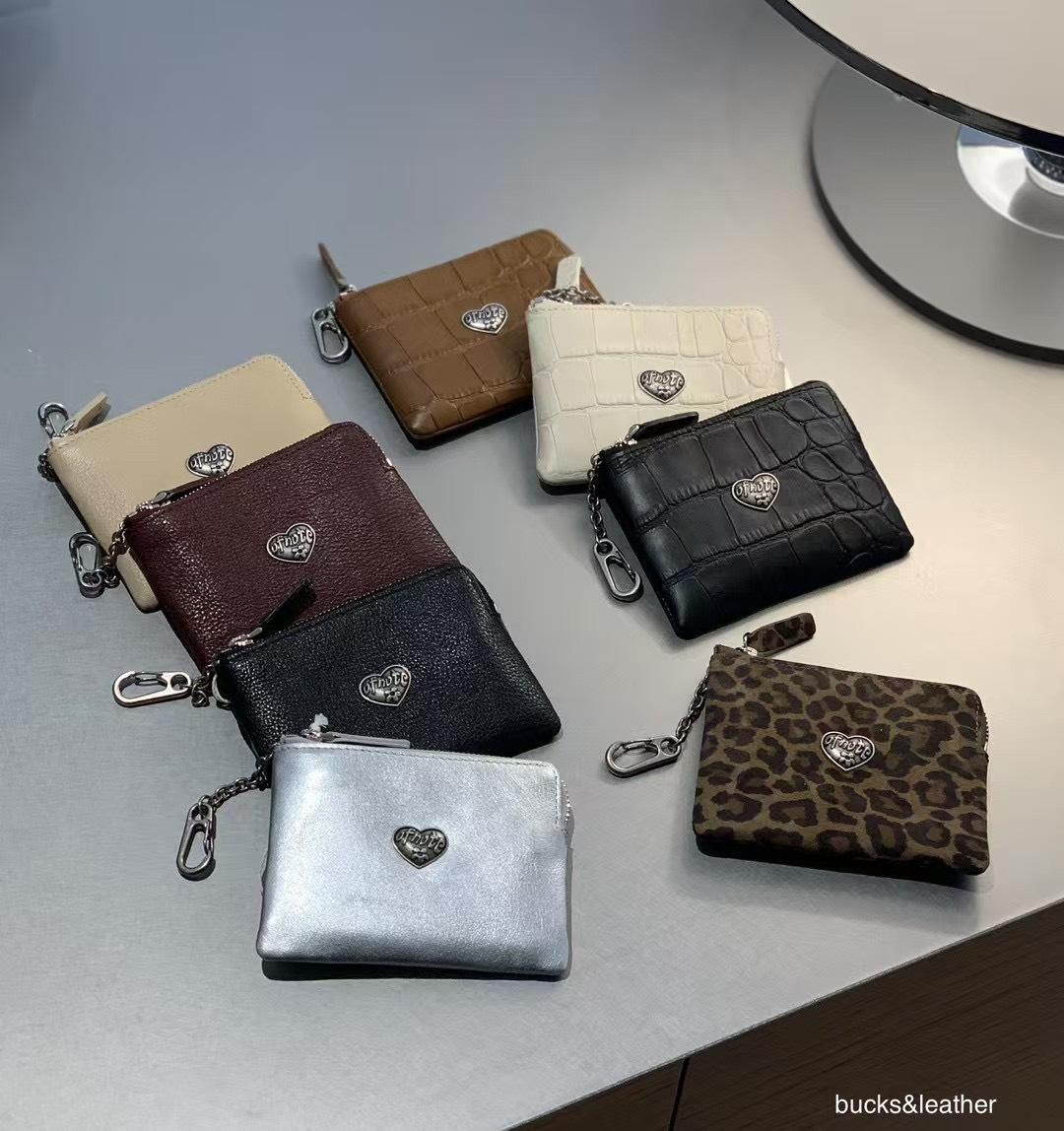 韓國bucks&leather 真皮掛鍊零錢包
