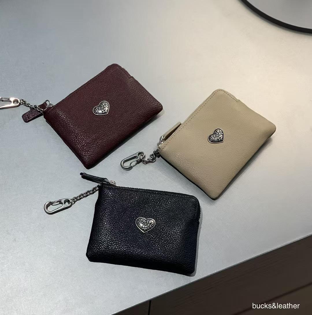 韓國bucks&leather 真皮掛鍊零錢包