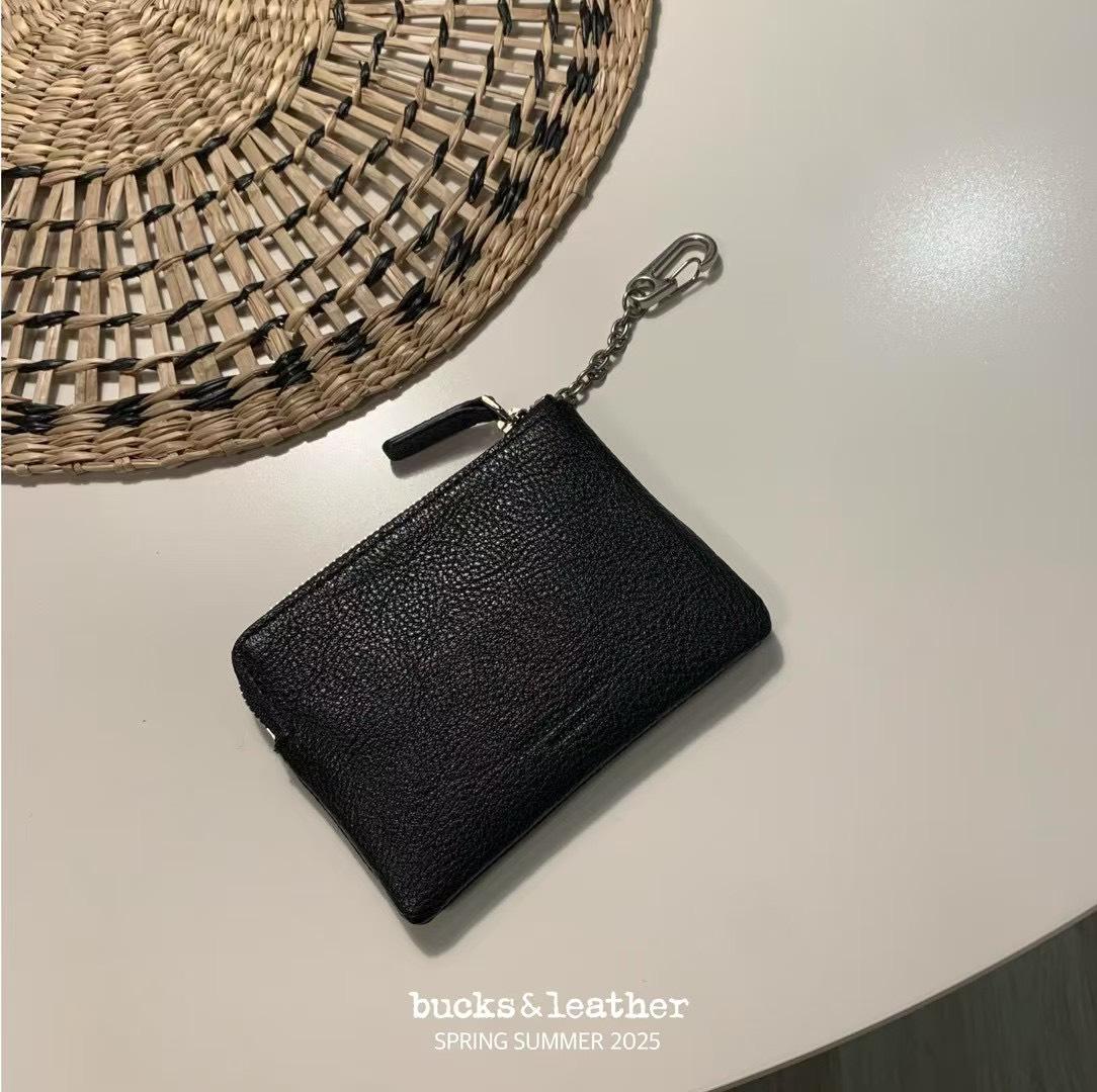 韓國bucks&leather 真皮掛鍊零錢包