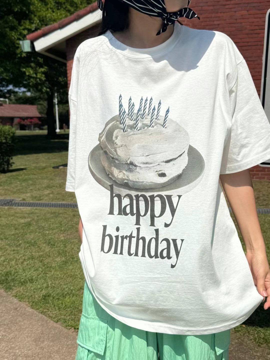 happy birthday短袖t