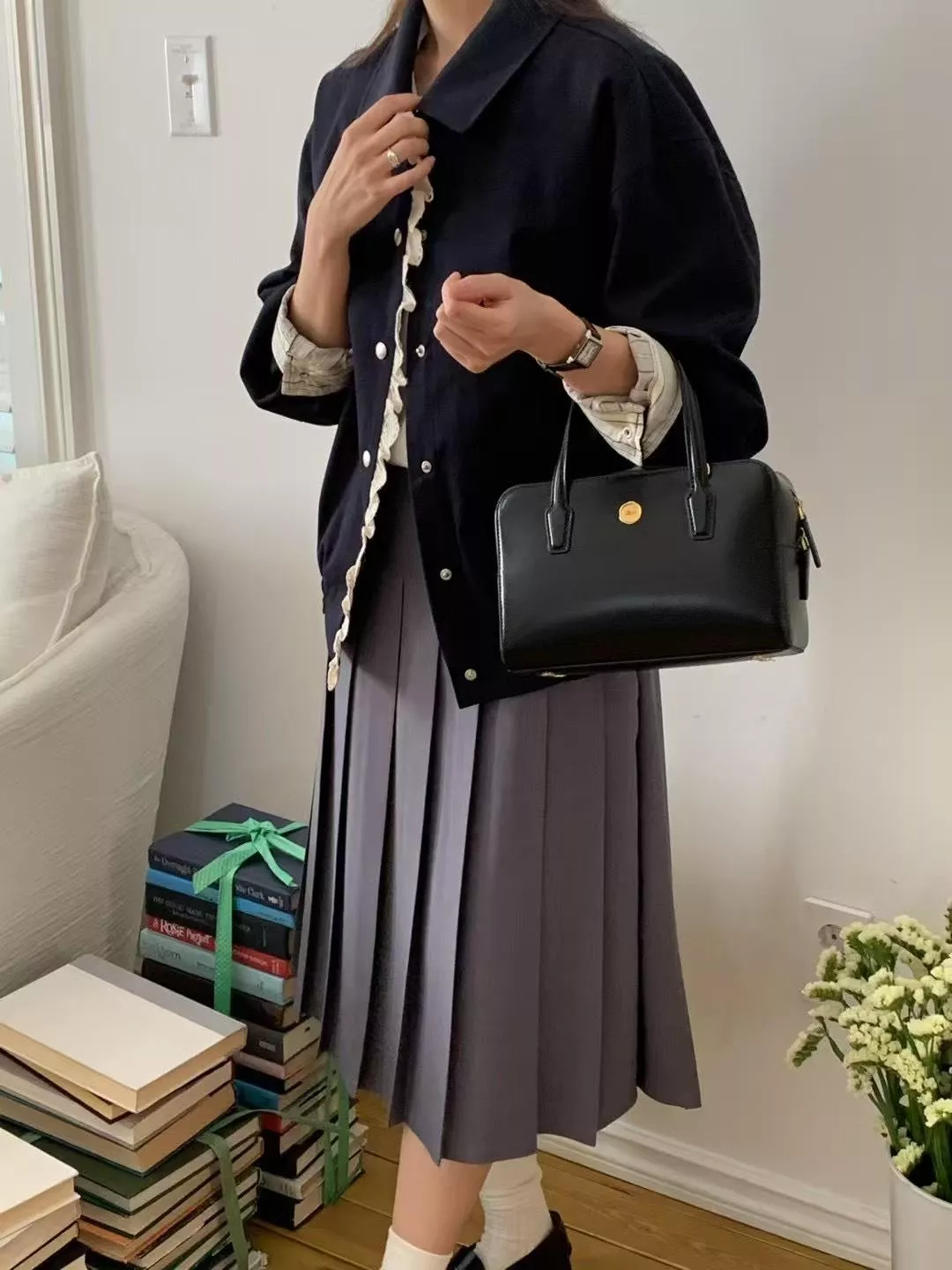 LEONIE高級純色波士頓包
