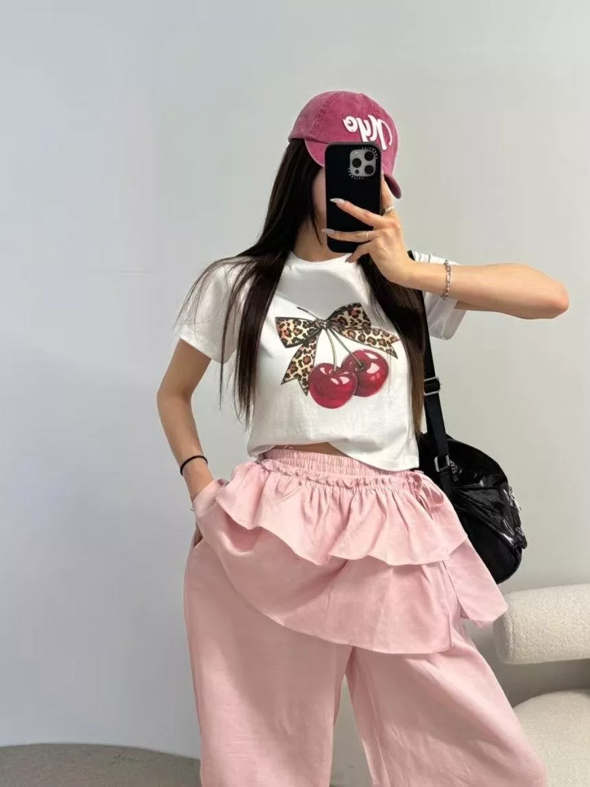 短版豹紋櫻桃t
